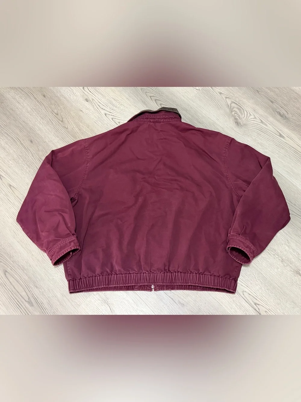 Vintage Polo Ralph Lauren Harrington Jacket Lined Corduroy Collar Burgundy XXL